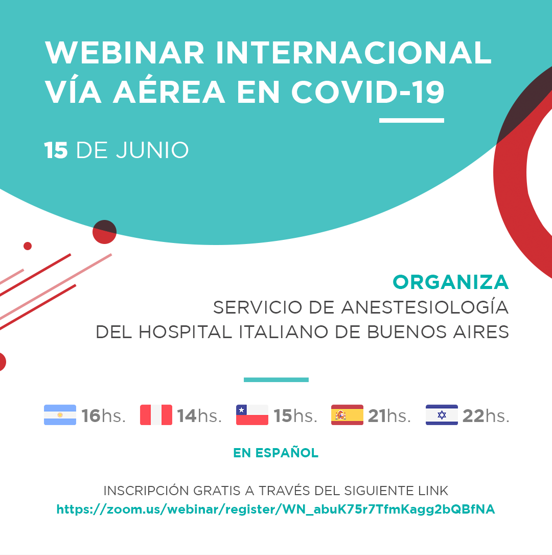 El Hospital Italiano de Buenos Aires lo invita al Webinar Internacional de Va Area en COVID-19